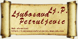 Ljubosava Petruljević vizit kartica